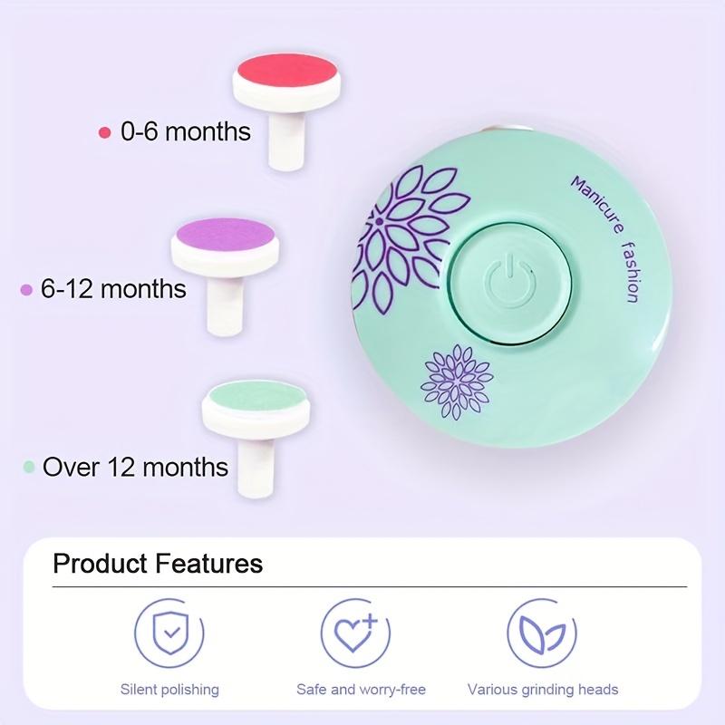 (Without Battery) 3pcs Electric Baby Nail Trimmer Kid Nail Polisher Tool Infant Manicure Scissors Baby Hygiene Kit Baby Nail Clipper Christmas