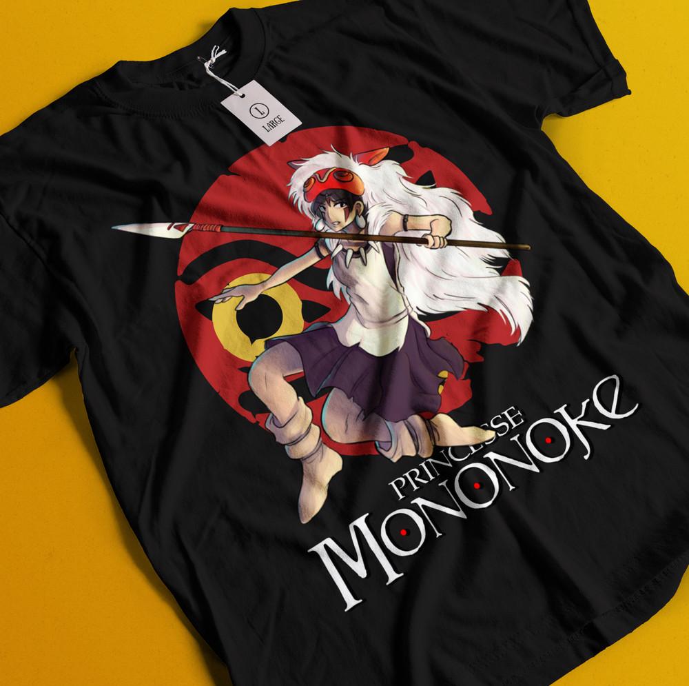

Футболка Принцесса Мононоке Хаяо Миядзаки Студия Гибли Подарок Черная футболка Все размеры L