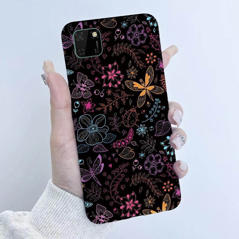 For Huawei Y5p Phone Case DRA-LX9 Butterfly Flower Girl Design Soft Silicone TPU Back Housing for Honor 9S HuaweiY5p Y 5p Covers