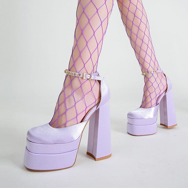 Women 'S Pumps High Heels Platform Sandals Sexy Dress Party Wedding Shoes Women Square Toe High Heel Crystal Female Sandal