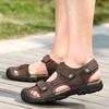 Fashion Summer New Large Size Men's Sandals Handmade Men Sandals Fashion Sandals Breathable Male Shoes Leather Men Flats Big Size 38-48