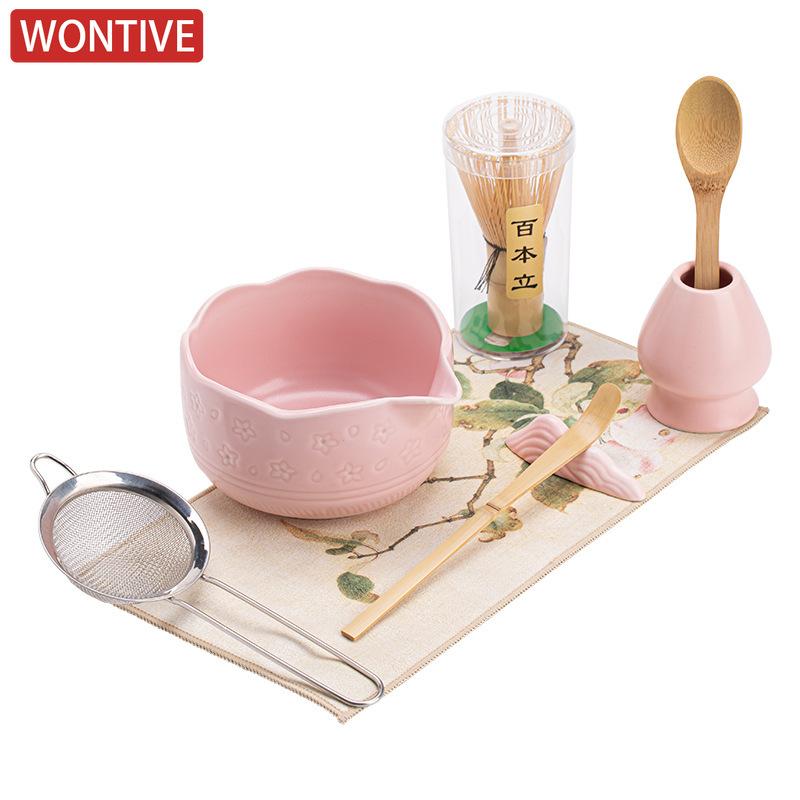 4/8Pcs Japanese Matcha Set with Ceramic Bowl Bamboo Matcha Whisk and Tea Scoop for Tea Lovers Gifts Tea-making Tools Accessories