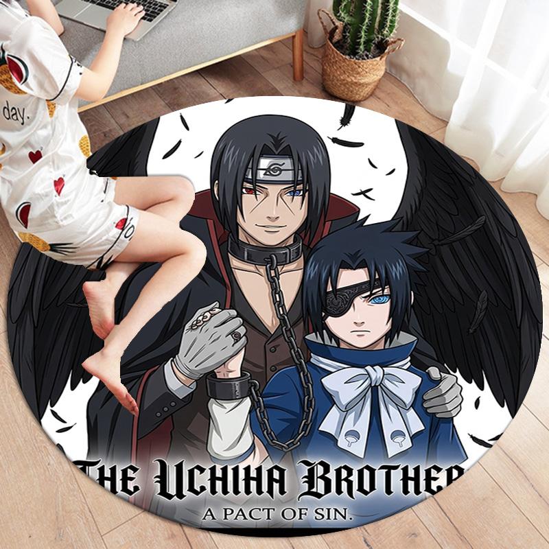 Naruto Round Area Rug Carpet Rug For Living Room Bedroom Sofa Playroom Decor Nonslip Floor Mat