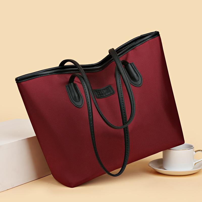 Casual large-capacity bag women's new simple shoulder bag Oxford cloth commuter student tote bag