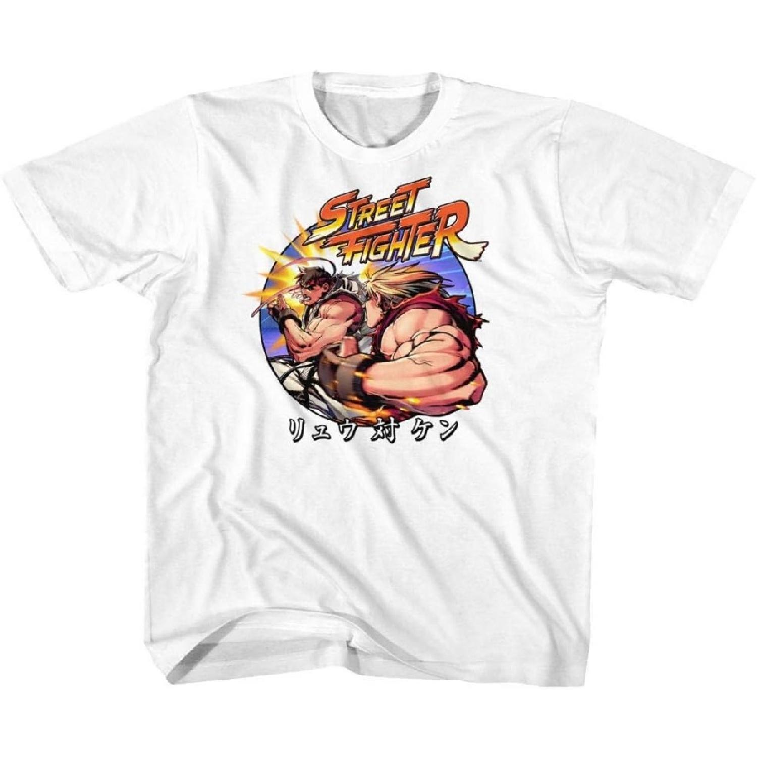 Street Fighter - Unisex-Child Ryu Vs Ken T-Shirt S