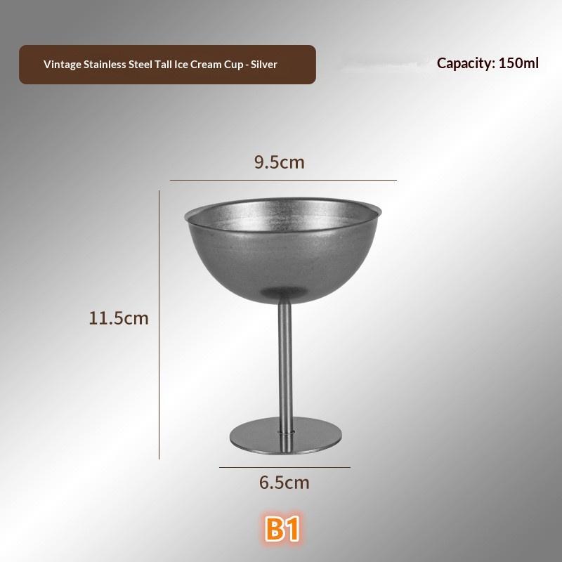 Multipurpose Stainless Steel Goblet for Serving Ice Cream and Fruit Desserts