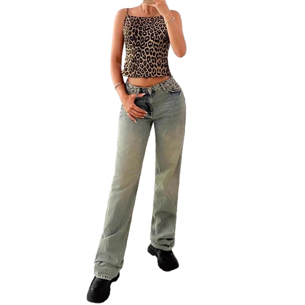 Sommer Damen Europäischer Stil Sexy Cropped Leopard Print Trägerloses Tube Top Cami, Mode Print Slim Fit Y2K Crop Top Für Damen