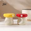 Mushroom Toothpick Box Ceramic Holder, Cotton Swabs Dental Floss Container, Shape Storage for Home and Kitchen Countertop Desktop