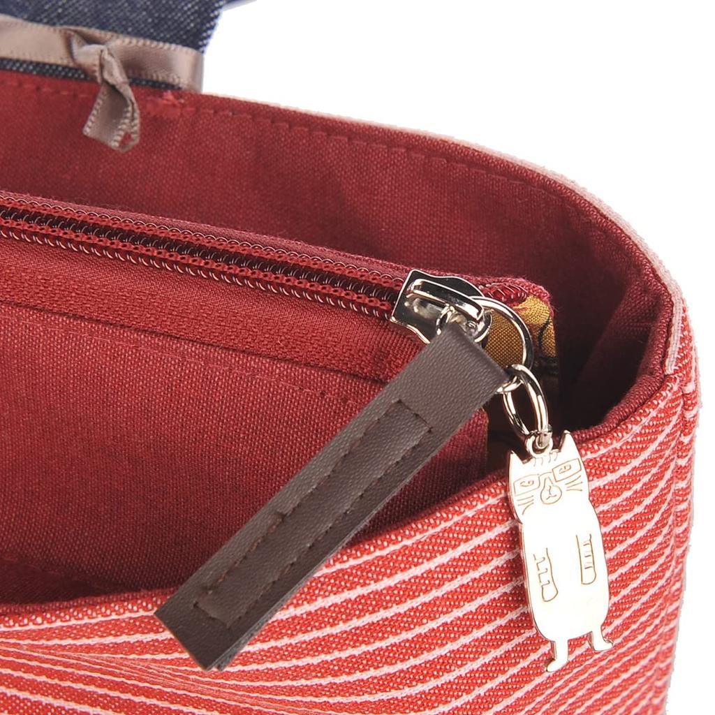 Nekomaruke Basket Tote Bag Red