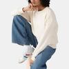 Levis Simple Comfortable Versatile Casual Round Neck Loose Long Sleeve Sweatshirt Women sweatshirt White A7288-0038
