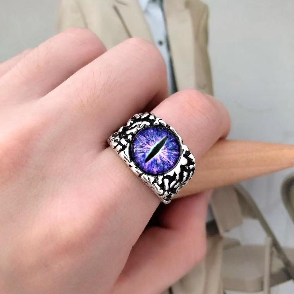 Jewelry Retro Domineering Open Adjustable Ring Men's Trendy Punk Devil's Eye Ring