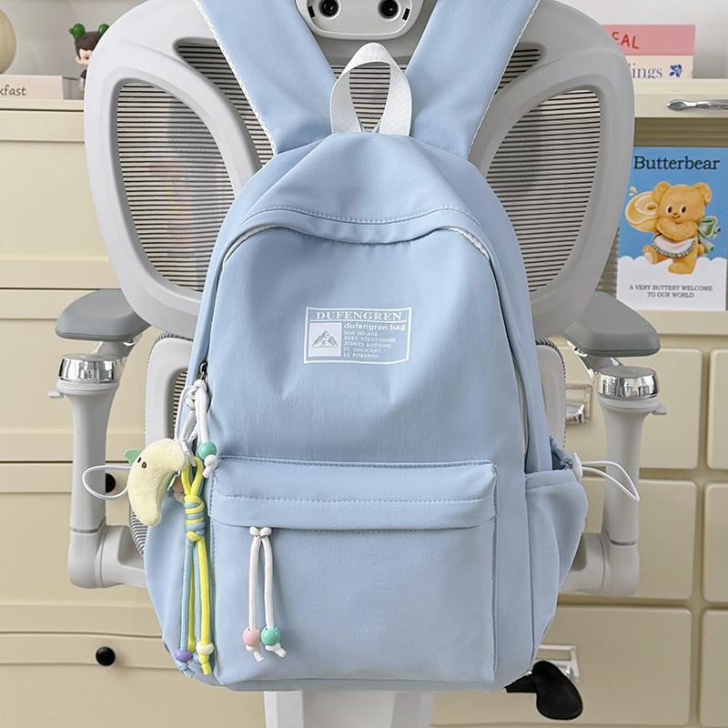 Schoolbag Ice Blue Matte Salt Sweet Balance College Style Backpack Female College Student Morning Eight Commuter Lightweight Simple Backpack