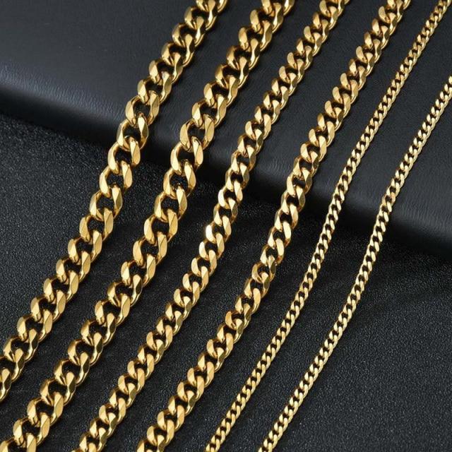 Classic Men Necklace Width 4 To 8 MM Stainless Steel Long Necklace For Men Women Chain Jewelry