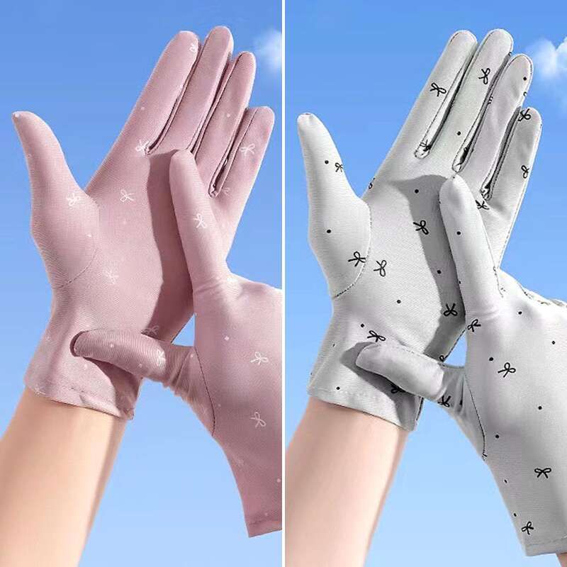 

Летние тонкие солнцезащитные перчатки Женские Высокоэластичные спандекс Защита от солнца Танцевальные тканевые перчатки Вождение Работа Женские Весна и Осень Bean paste + Gray [2 pairs]] One size