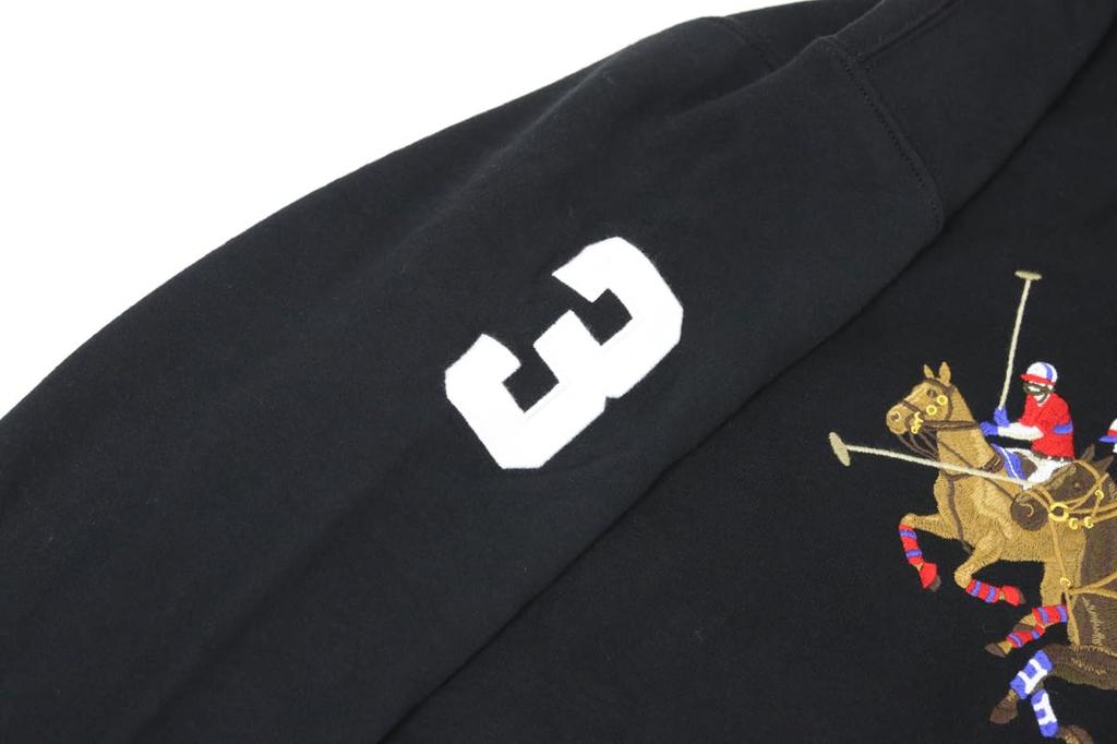 Polo Ralph Lauren Match Pony Embroidered Pullover Sweatshirt Size Black Men's Hoodie, XL, (Product Code 01020061)