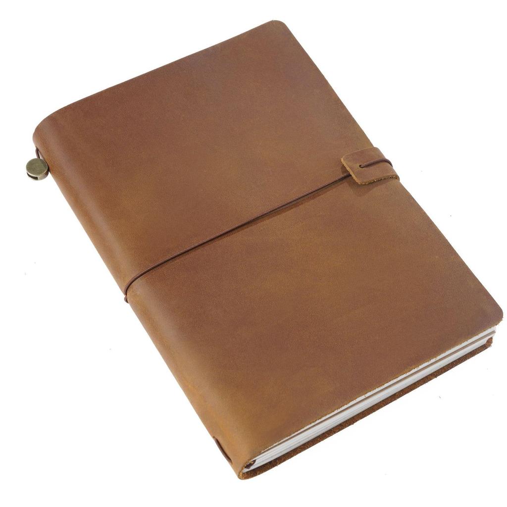 Genuine Leather Vintage Travel Journal - Creative Cowhide Diary Notebook