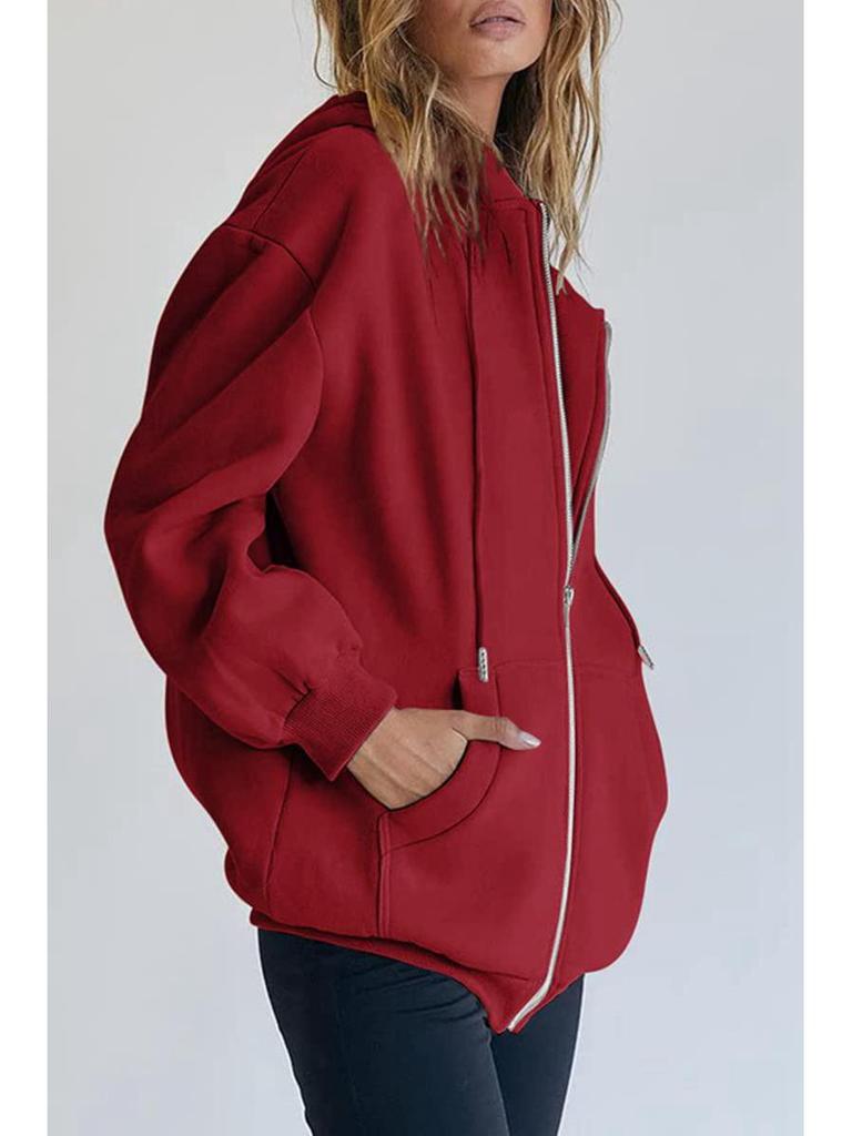 Teen Casual Zipper Hoodie with Turn-down Collar