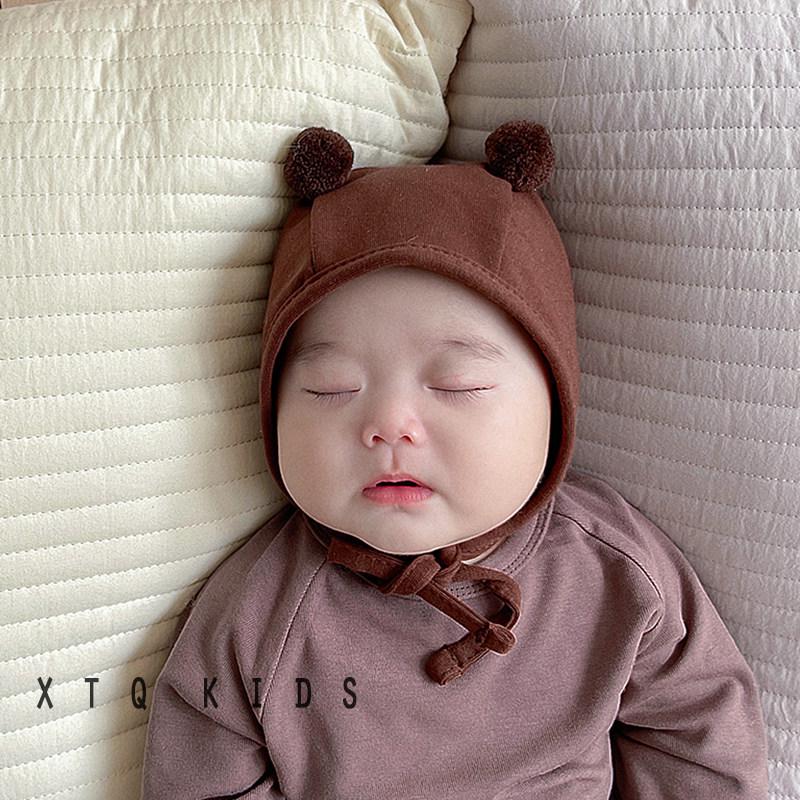 Infant & Toddler Ear Protection Pom-Pom Hat - Thin, Korean Style for Boys & Girls (Spring/Autumn)