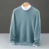 Men's Round Neck Thickened Business Pullover – 100% Australian Wool Cashmere Base Layer for Autumn/Winter.
