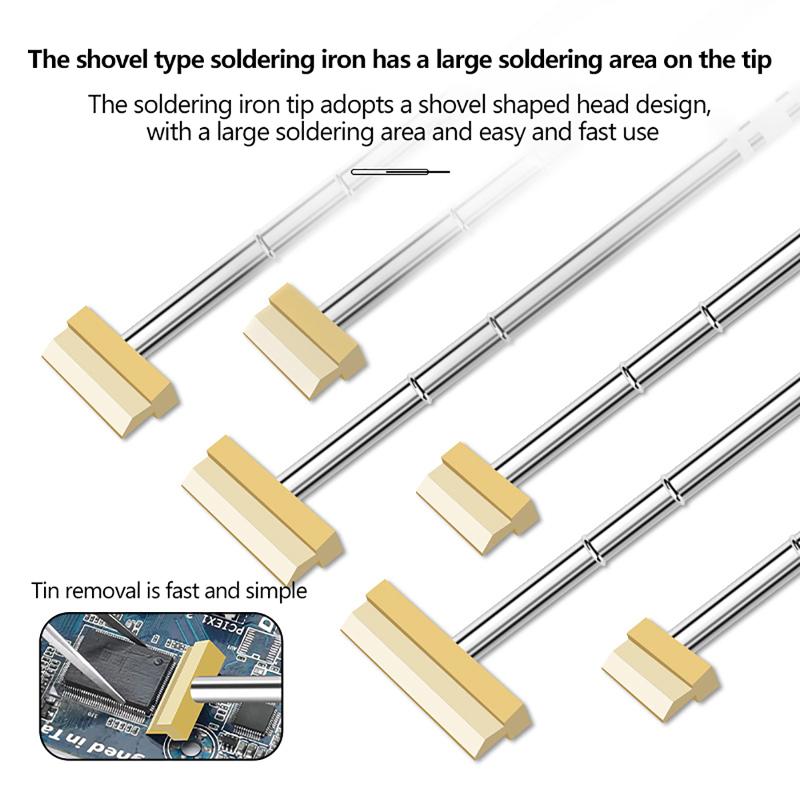 T12 Soldering Iron Tips Rapid Heating Spatula Model 1401/1406 T12 Replacement Electric Soldering Iron Tips Welding Tools