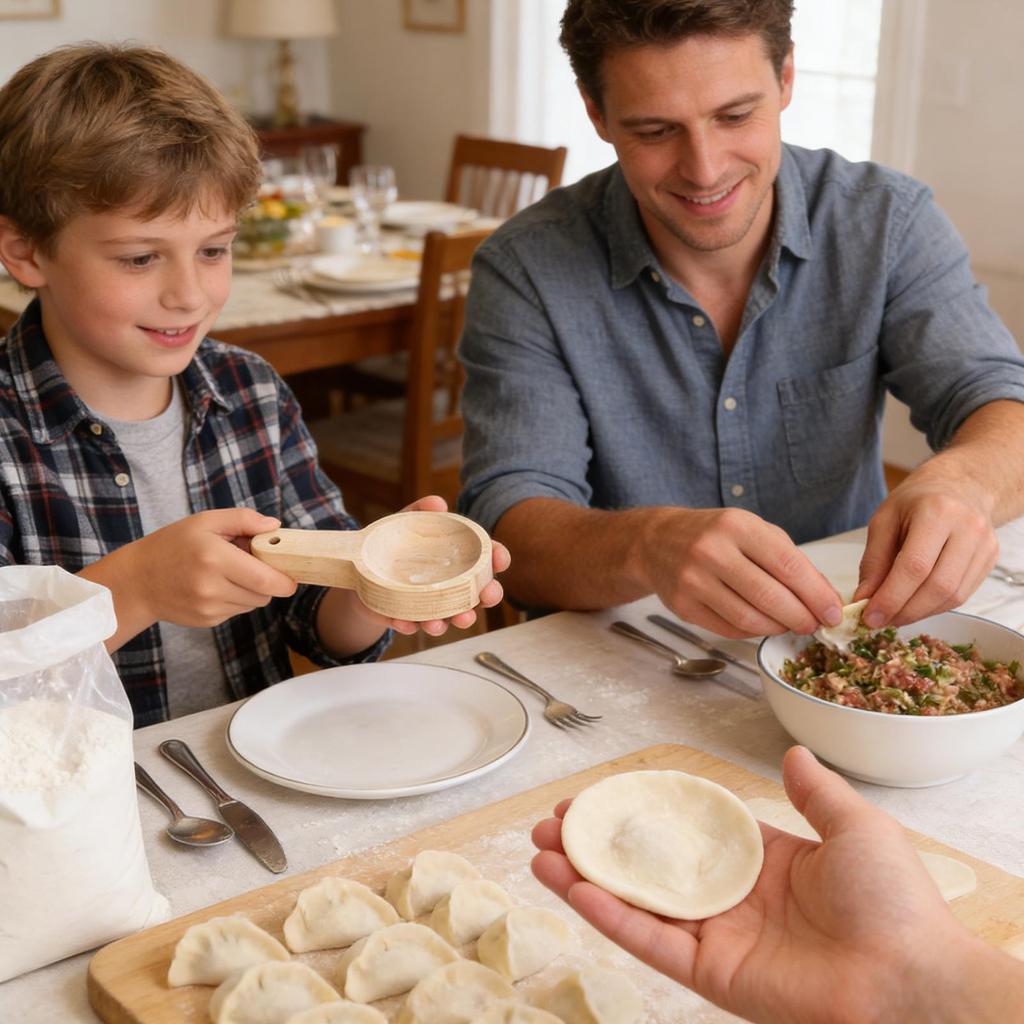 Teigtaschenhautpresse Rund Handheld Küchenhelfer Teigtaschenhautmaschine für Brötchen für die Heimküche Wonton-Kuchen Brötchen Gebäck