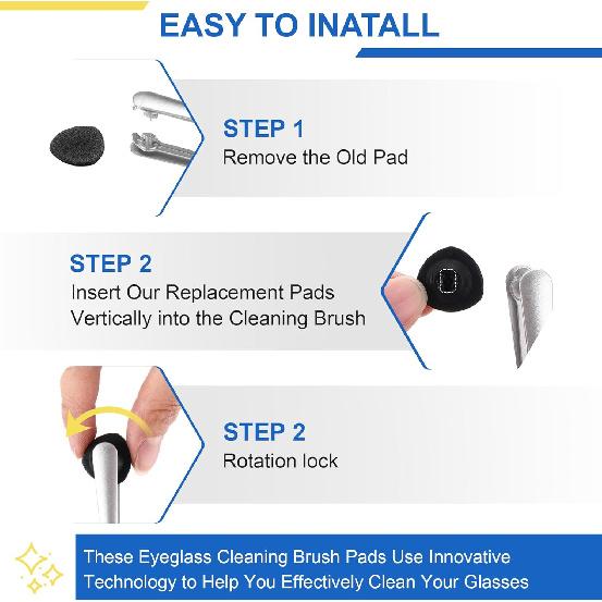 Enhon 8 Pcs Replacement Pads Compatible with Peeps CarbonKlean Eyeglass Cleaner, Replacement Cleaning Pads for Fingerprint Removal, Lens Cleaner for