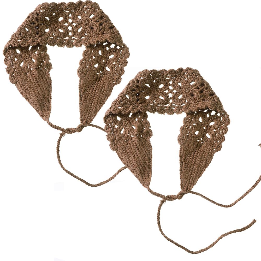 Spring Travel Hair Scarf Women Sweet Cute Hand-Knitted Headband Hair Accessories Knitted Crocheted Headscarf Triangle Scarf