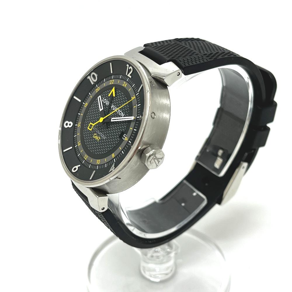 Louis Vuitton Q8D30 Tambour Moon GMT Automatic Wristwatch SS Silver