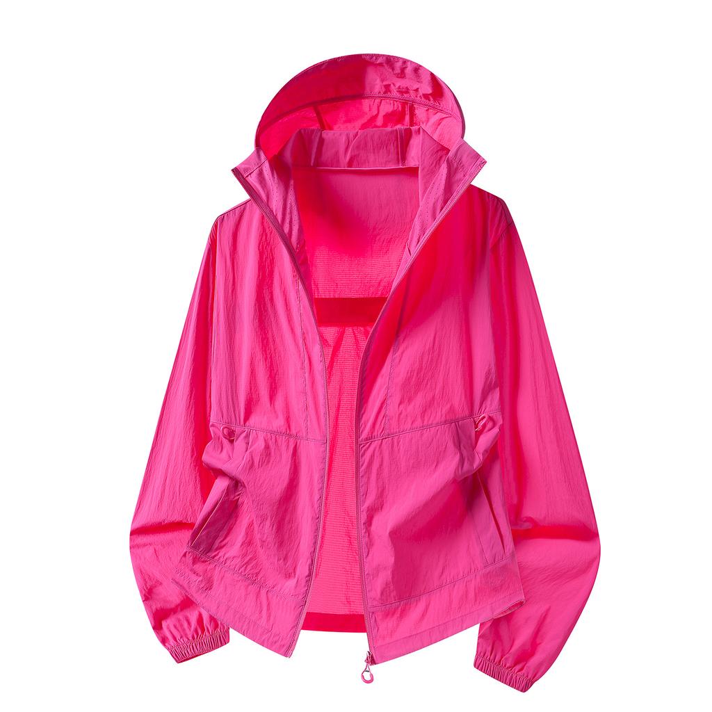 Outdoor lightweight sports hooded charging sunscreen clothing jacket women's light and breathable anti-splashing sunscreen clothing