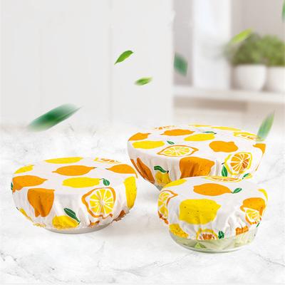 3Pcs/set Cotton Bowl Cover Washable Reusable Salad  Dust Fresh-keeping Fruit Printed Food Wraps Cloth