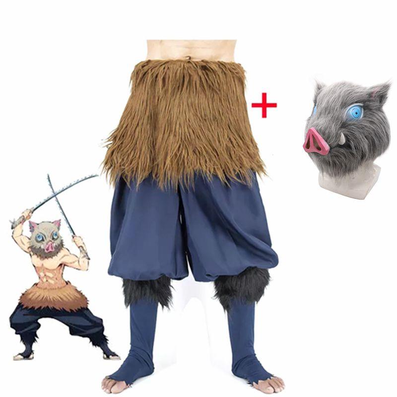 Hashibira Demon Slayer Anime Cosplay Costume Outfit Mask Adult Halloween Party