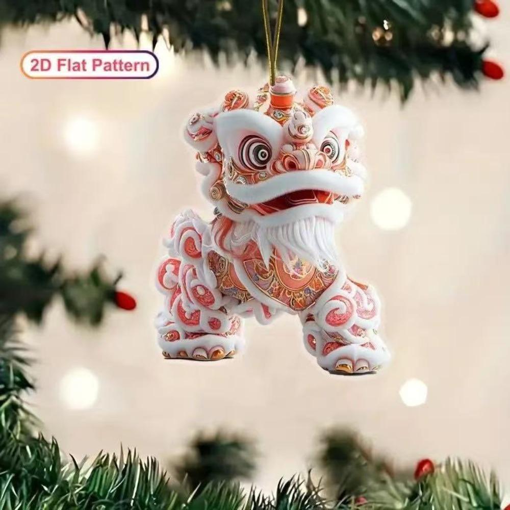 

Акриловый 2D кулон для Львиного танца Узор льва Подвеска Плоская Внутренняя декорация Легкий подвесной кулон со львом