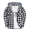 Men's Fall-Design Hooded Checkered Sweatshirt, Flannel Hoodie