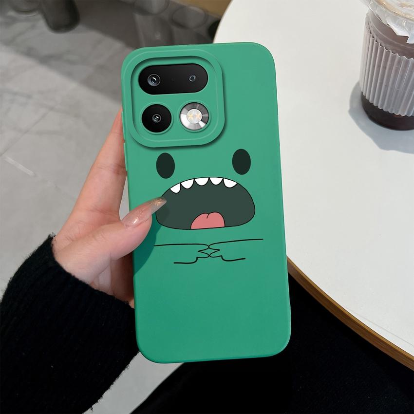 For Oppo Realme 16 14 15 Pro Plus C85 OPPO Reno 15 Pro 15F A6X Phone Case Lovely Dinosaur Camera Coverage Lightweight Soft Liquid Silicone Back Covers