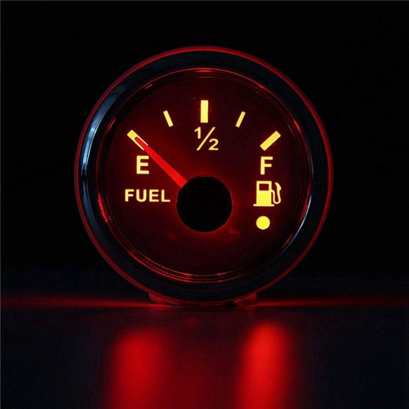 A73Q-52Mm Fuel Level Gauge 0-190Ohm Switchable 240-33Ohm Fuel Oil Level Meter Waterproof Boat Car Gauges With Alarm