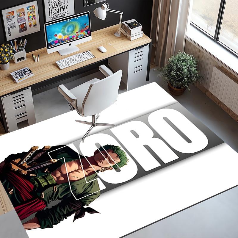 Roronoa Zoro Pattern Rug, Indoor/Outdoor Mat, for Picnic, Gameroom, Bedroom, Office, Living Room, Home Decor Carpet, Birthday Gift