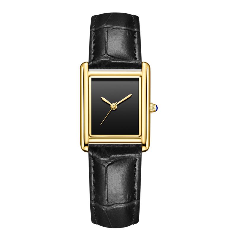 Leather Strap Square Quartz Couple Watches: Waterproof, Simple, Fashionable Design for Men and Women