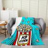 Popcorn Pattern Series Printed Blanket for Sofa Bed Travel Camping Living Room Office Conditioning Blanket for All Seasons Gifts
