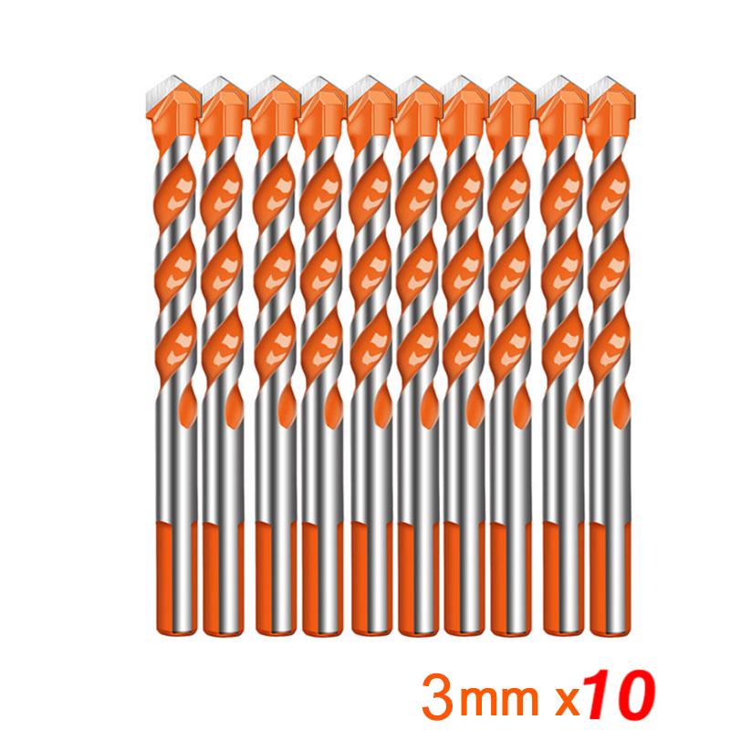 Ultimate Brill Bits Multi-Material Triangle Drill Bit Diamond Set for Tile Concrete Brick Glass Plastic Wood Stone 3-12mm