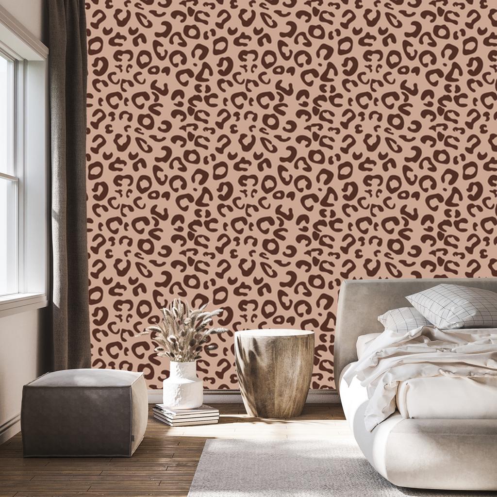 Animal Skin Wallpaper Beige, Rust and Orange 50x1000