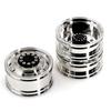 2Pcs Alloy Double Wheels Hub for Tamiya 1/14 RC Truck, Compatible with SCANIA VOLVO MAN Models, Heavy Duty Upgrade Parts