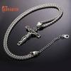 Men Necklace Jesus Cross Dangle Anti Rust Stainless Steel Jesus Pendant Necklace Jewelry for Party