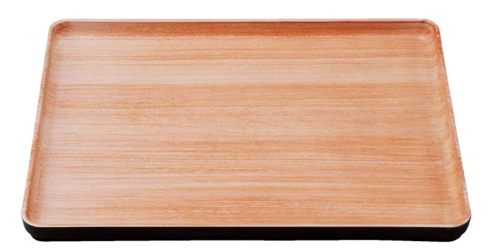Fukui Craft Large Wood Grain High Straight Slightly SL 11017855 TA) 15-inch Tray, Grain,