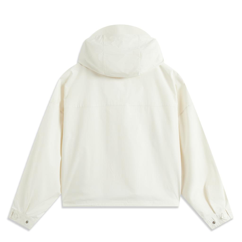 Li Ning Sports Fashion Series Casual Hooded Versatile Windbreaker Women Outerwear Off-White AFDUA02-1