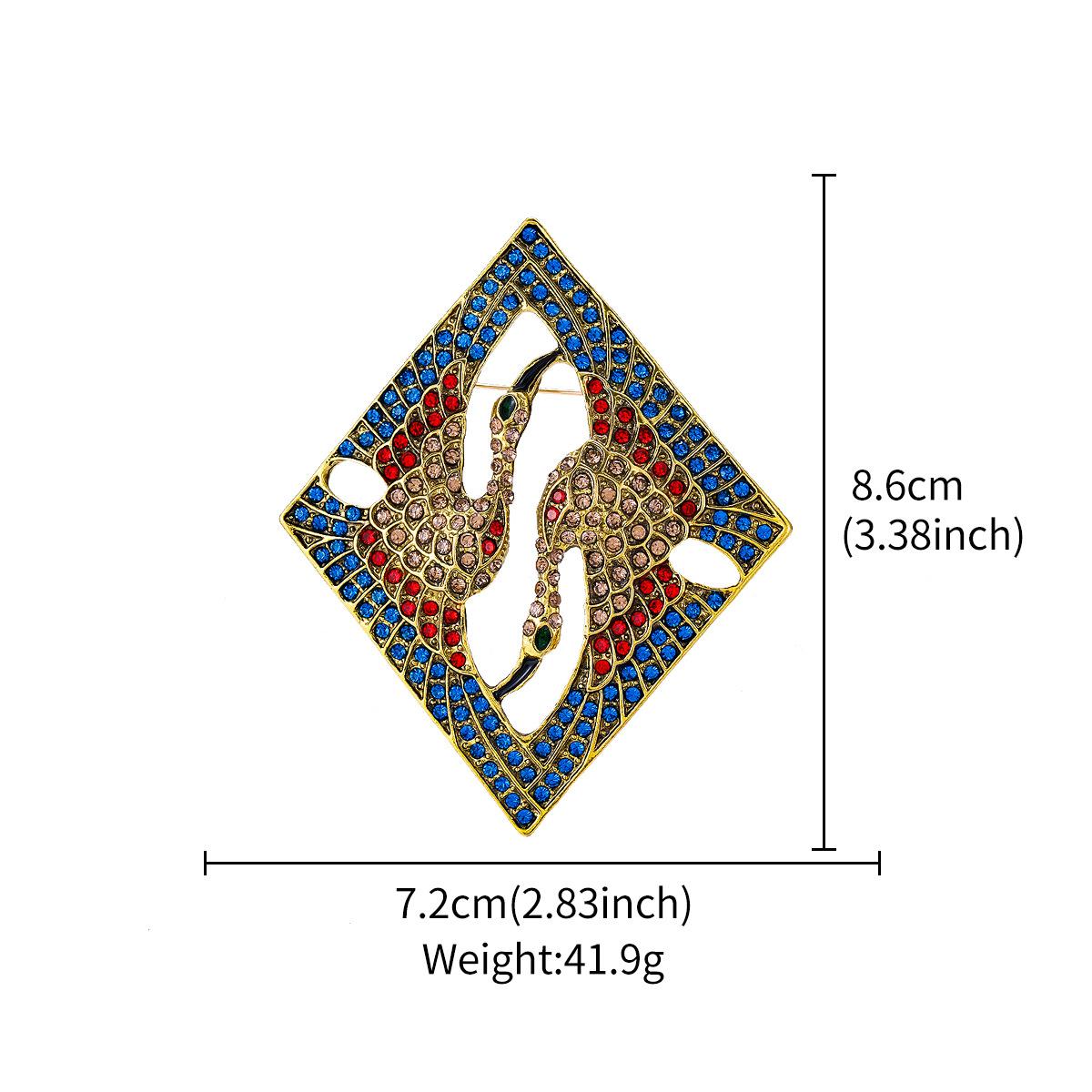 

Тяжелая промышленность Ретро Этнический стиль Брошь Двойной журавль Сплав Инкрустированный бриллиантами Темперамент Уникальный Мужской Корсаж-значок для пиджака