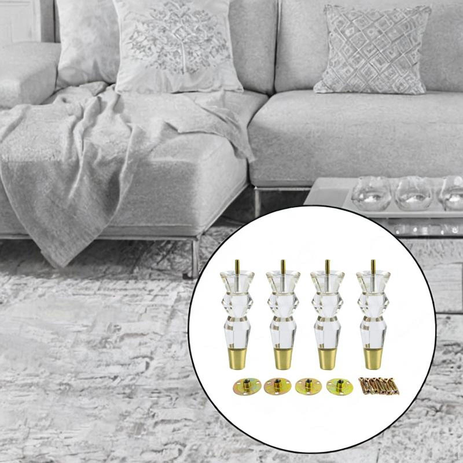 

4 шт. Ножки для кухонного шкафа Акриловые ножки для мебели Домашний декор DIY Поддержка кровати 6x17cm