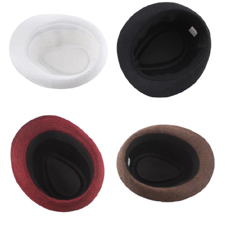 Short Brim Fedora Hats Classic Hat with Bands Solid Color One Size Fit Most