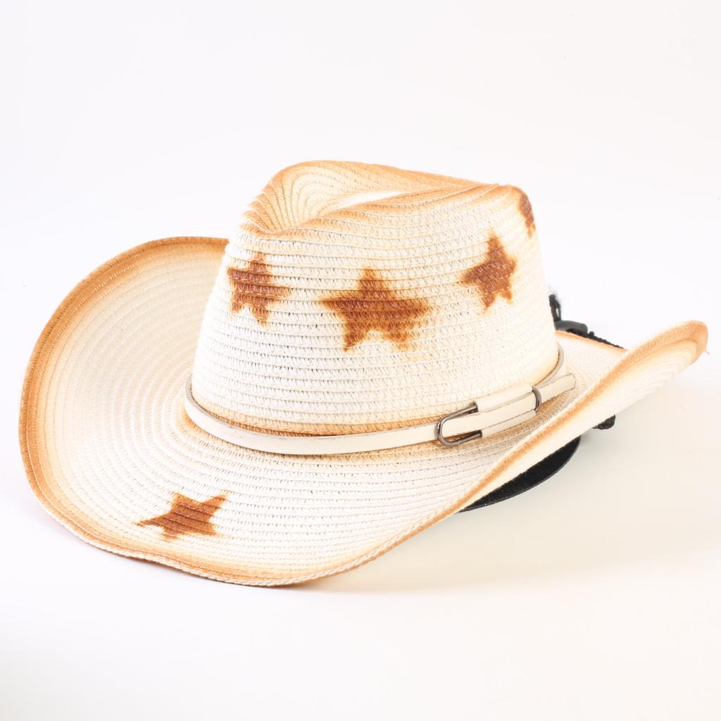 Popular European and American Western Cowboy Straw Hat Men's and Women's Fashion Shade Straw Hat Outdoor Western Cowboy Hat