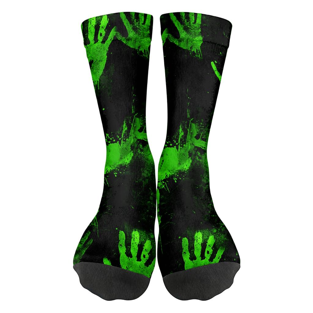 Unisex Crew Socks Breathable Comfortable Fit Mid Calf Socks Halloween Themed Printed Socks with Rose Pattern for Everyday Wear