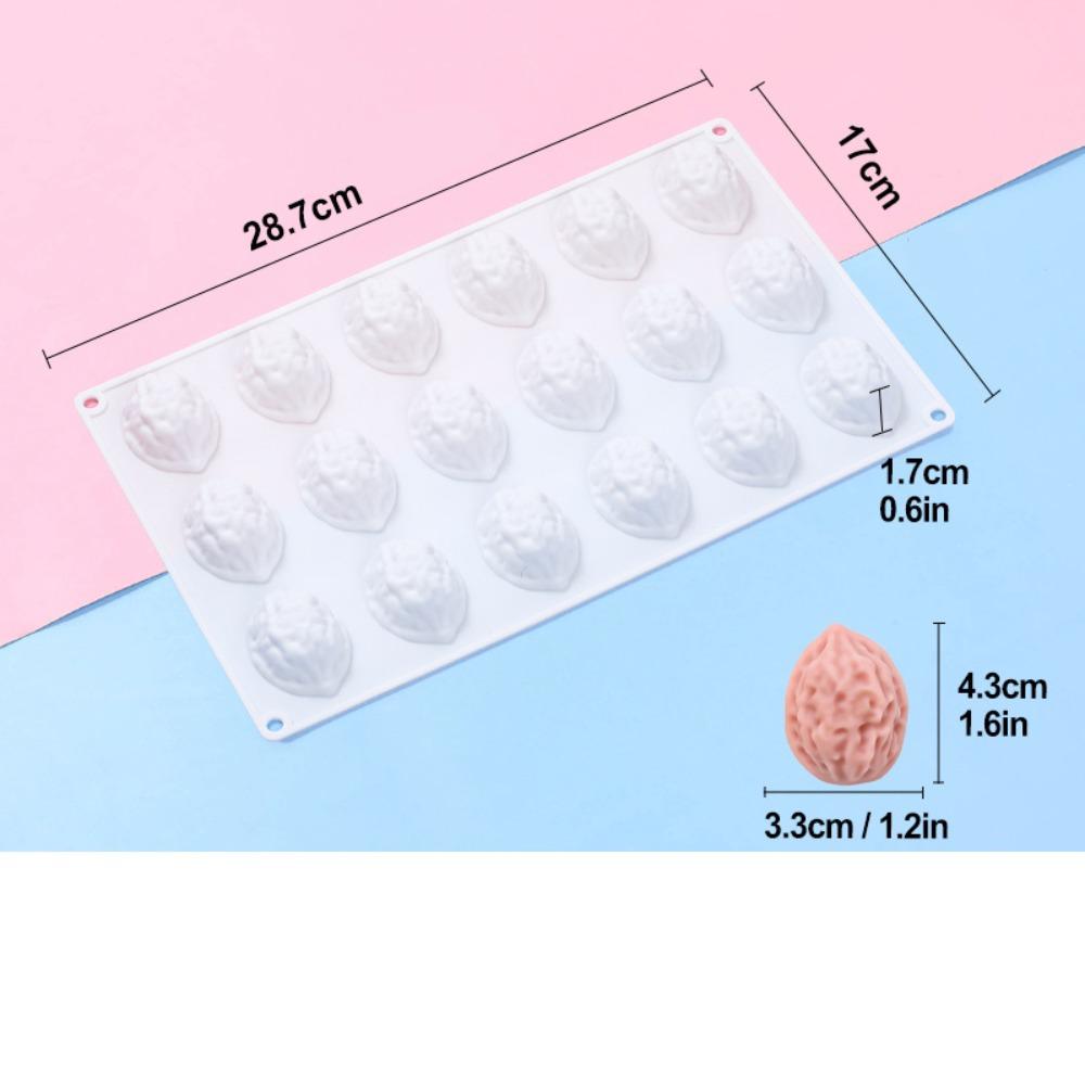 Heat-Resistant Walnut Silicone Molds 18-Cavity Baking Cake Mold New 3D Walnut Cookie Molds  Candy